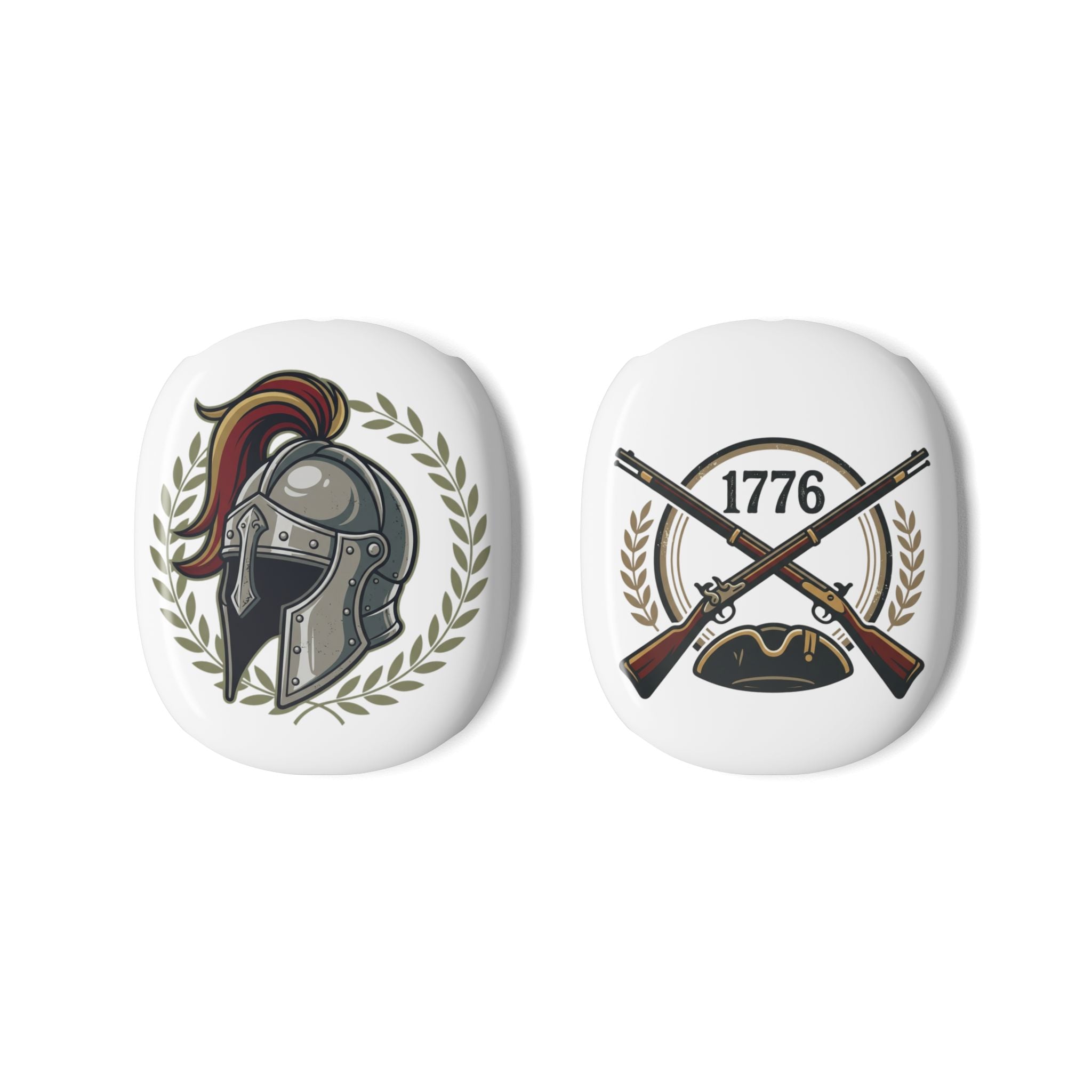 AirPod Max Case — Vintage Spartan Helmet & 1776 Crossed Muskets Design